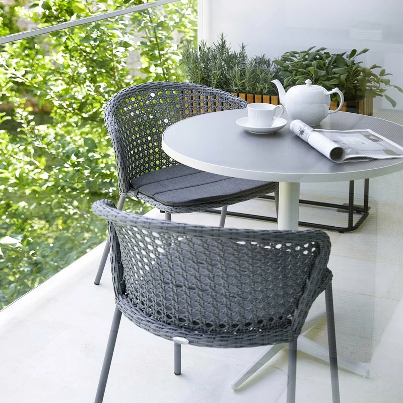 Chaise grise tissage français Lean - Cane-Line