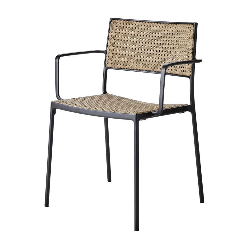 Chaise tissage naturel et cadre noir Less - Cane-Line