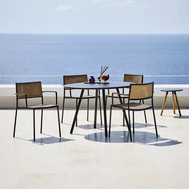 Chaise tissage naturel et cadre noir Less - Cane-Line