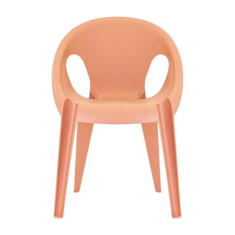 Chaise avec accoudoirs en polypropylène recyclé orange Bell - Magis