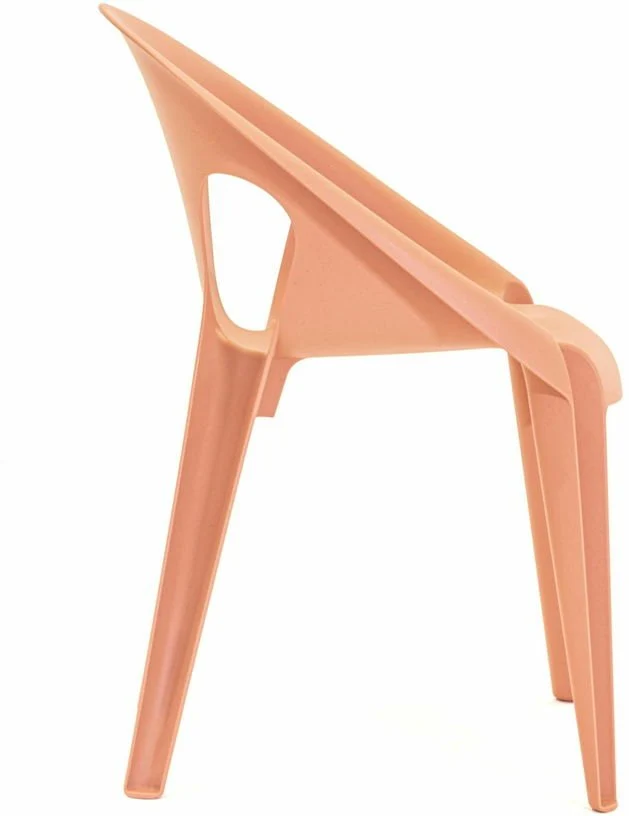 Chaise avec accoudoirs en polypropylène recyclé orange Bell - Magis