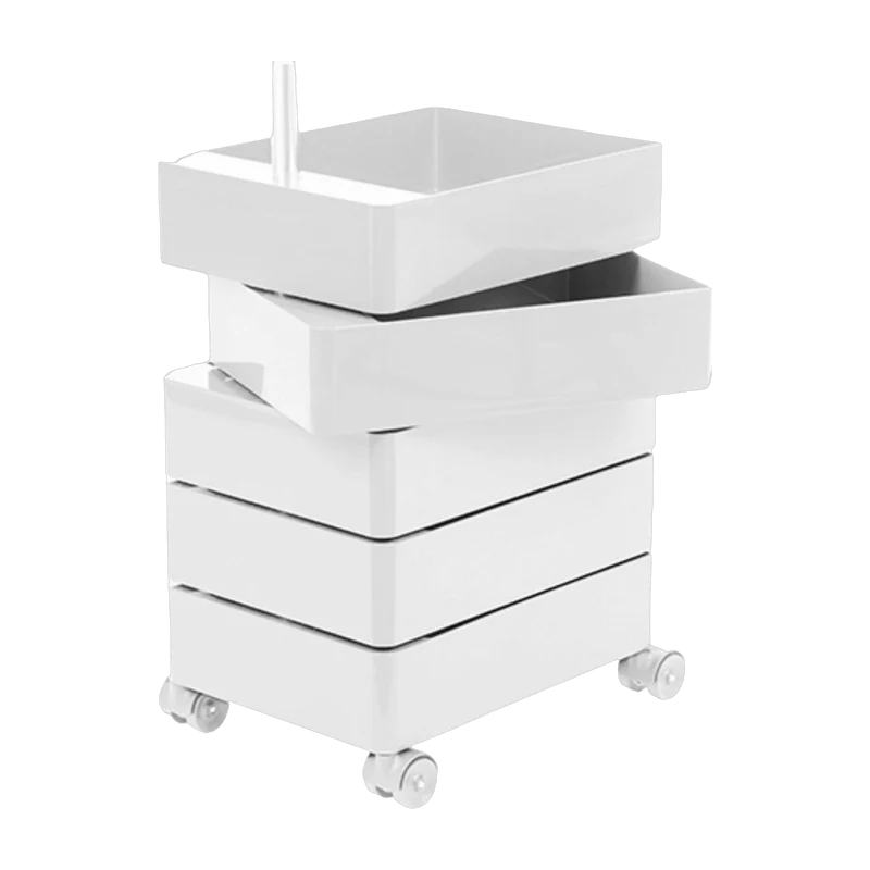 Caisson sur roulettes 5 tiroirs blanc 360° Container - Magis