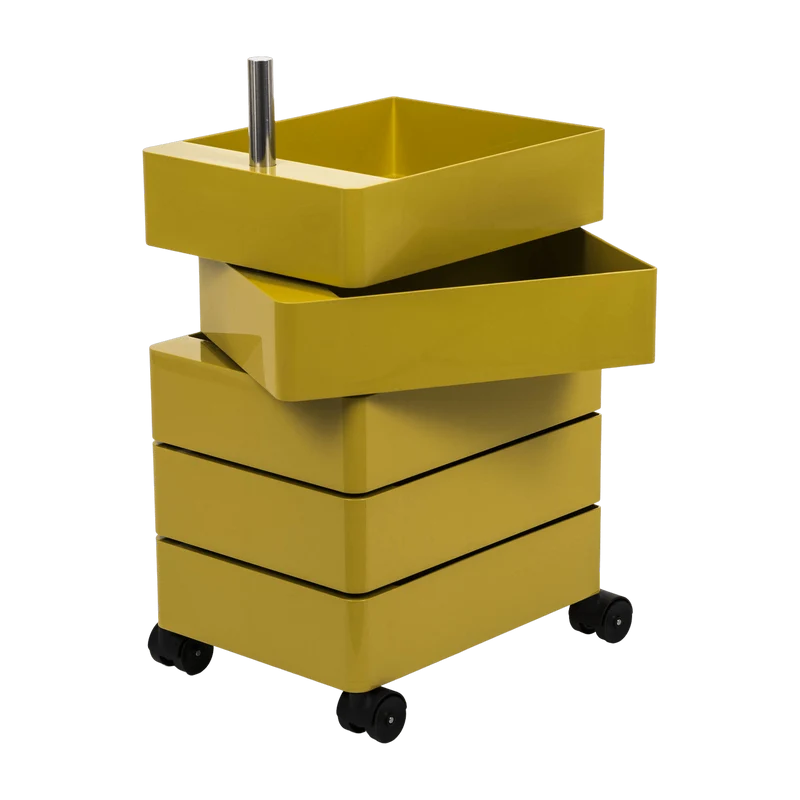 Caisson sur roulettes 5 tiroirs moutarde 360° Container - Magis