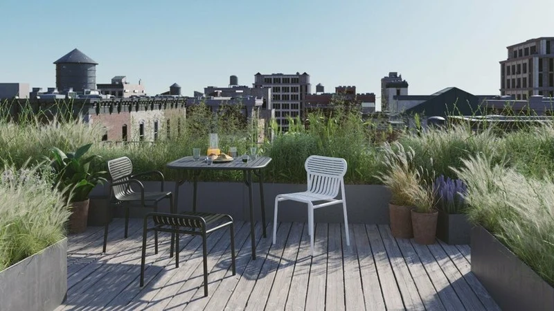 Tabouret outdoor bleu Week end - Petite friture