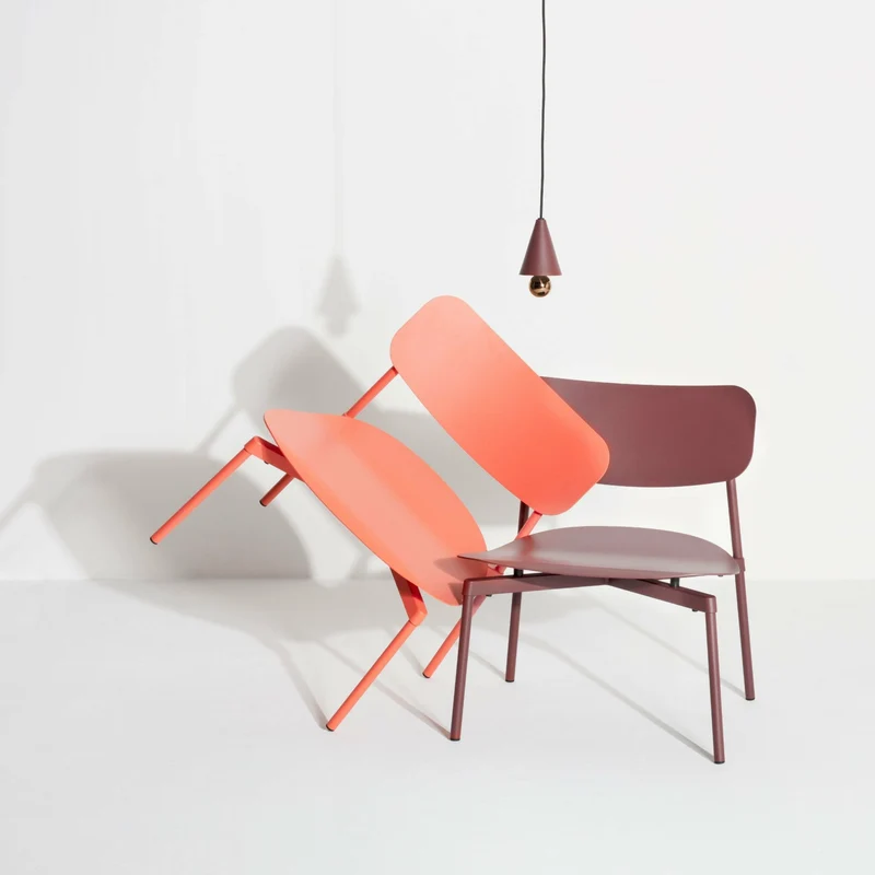 Fauteuil de jardin en métal rouge Fromme - Petite friture