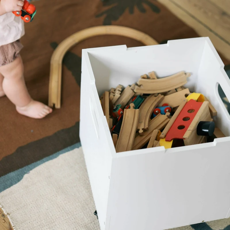 Cube de rangement blanc en bois - Nofred