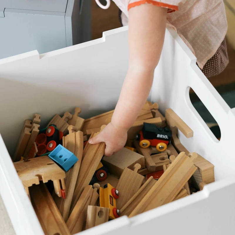 Cube de rangement blanc en bois - Nofred