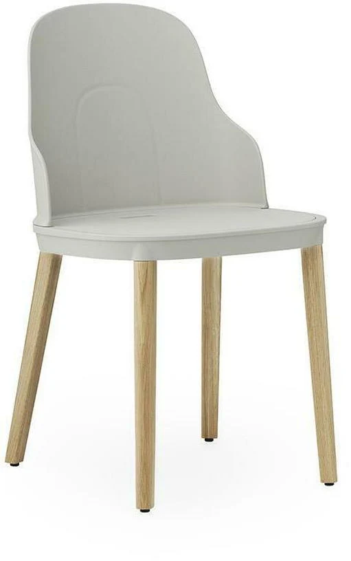 Chaise gris chaud au pietement en chêne Allez Warm Grey - Normann Copenhagen