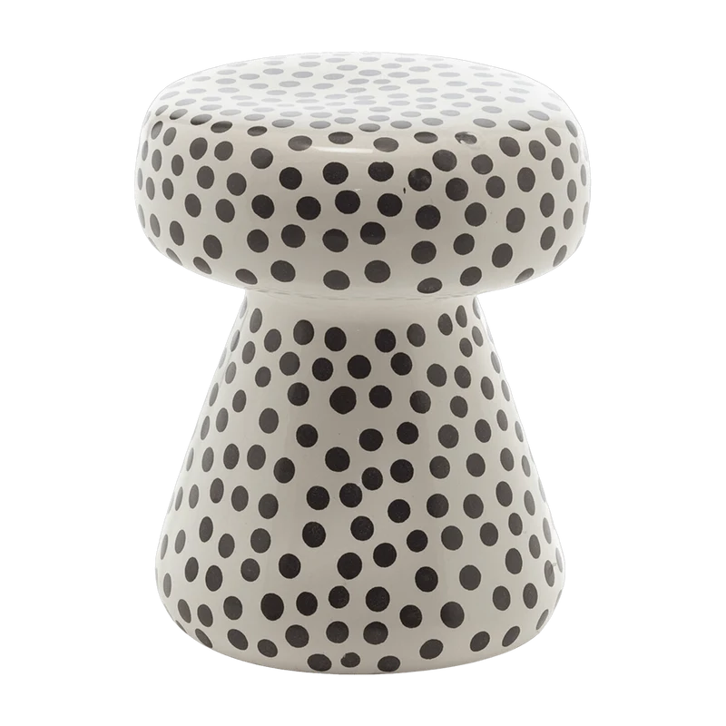 Table d'appoint ou pouf en céramique à pois noirs InOut 44 - Gervasoni