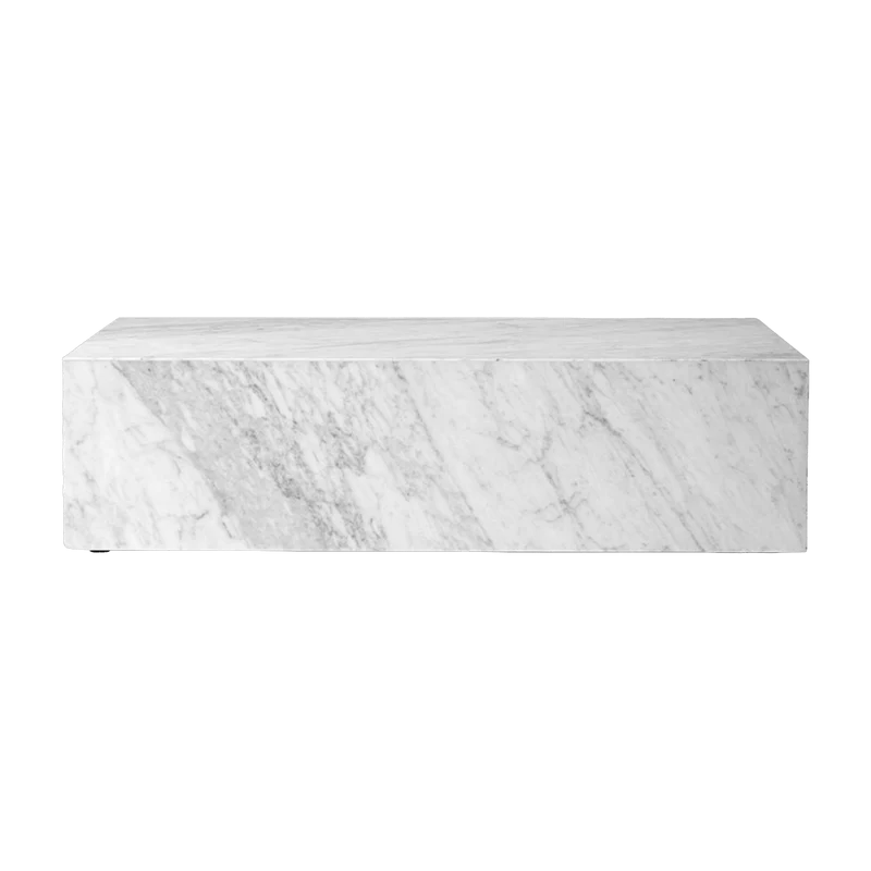 Table basse rectangulaire en marbre blanc 100 x 60 cm Plinth Low - Audo
