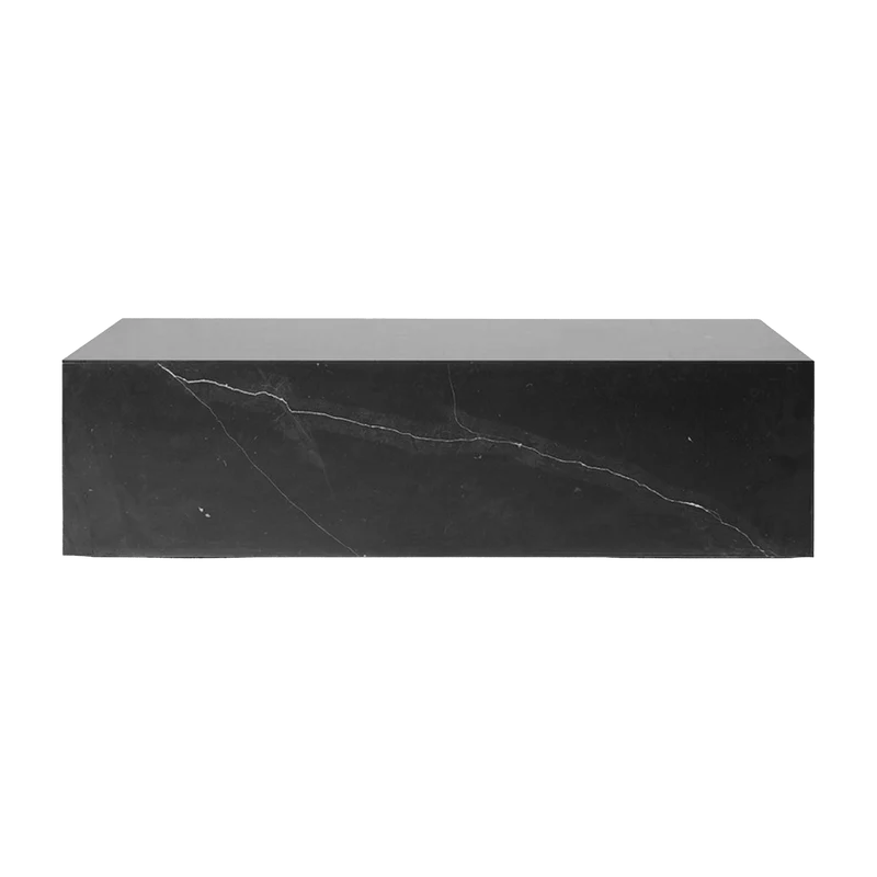 Table basse rectangulaire en marbre noir 100 x 60 cm Plinth Low - Audo