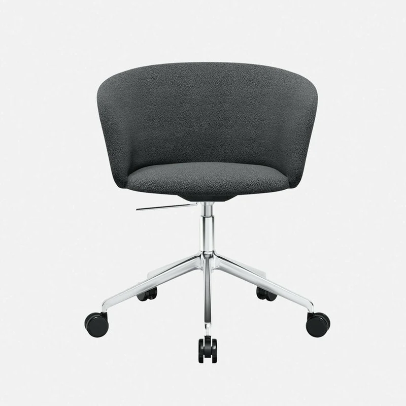Fauteuil Graphite et piètement argenté à roulettes Kendo - Hem
