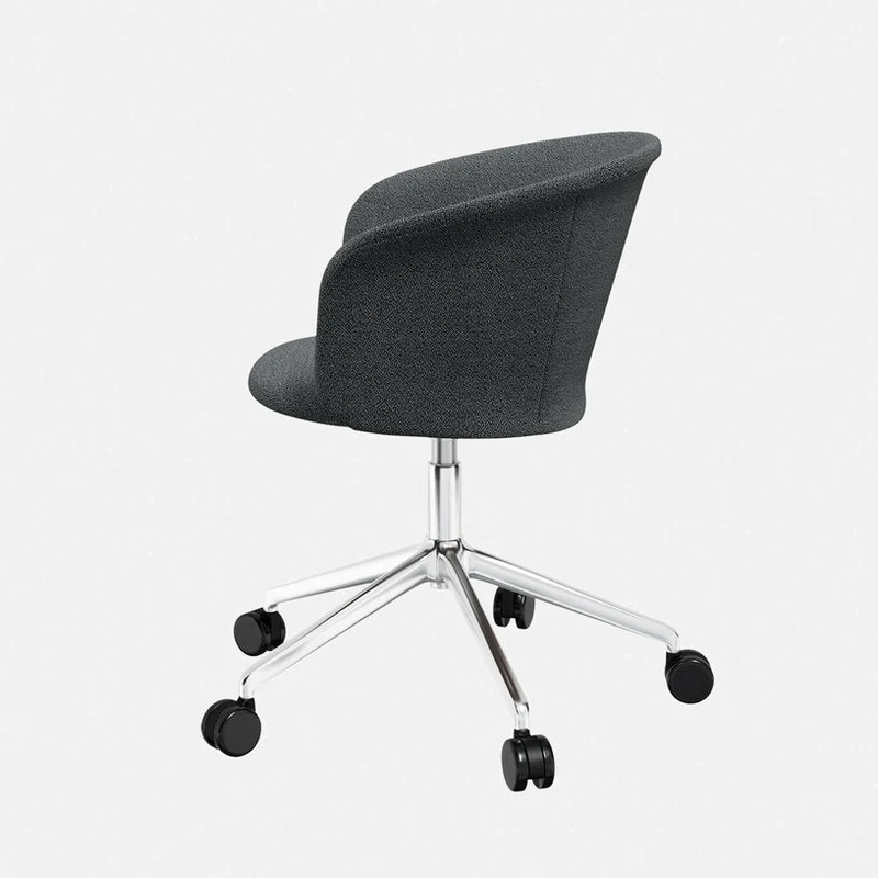 Fauteuil Graphite et piètement argenté à roulettes Kendo - Hem