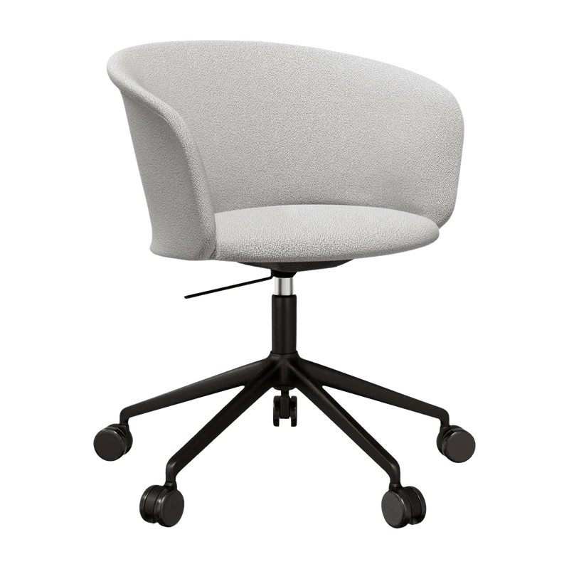 Fauteuil Porcelain et piètement noir à roulettes Kendo - Hem