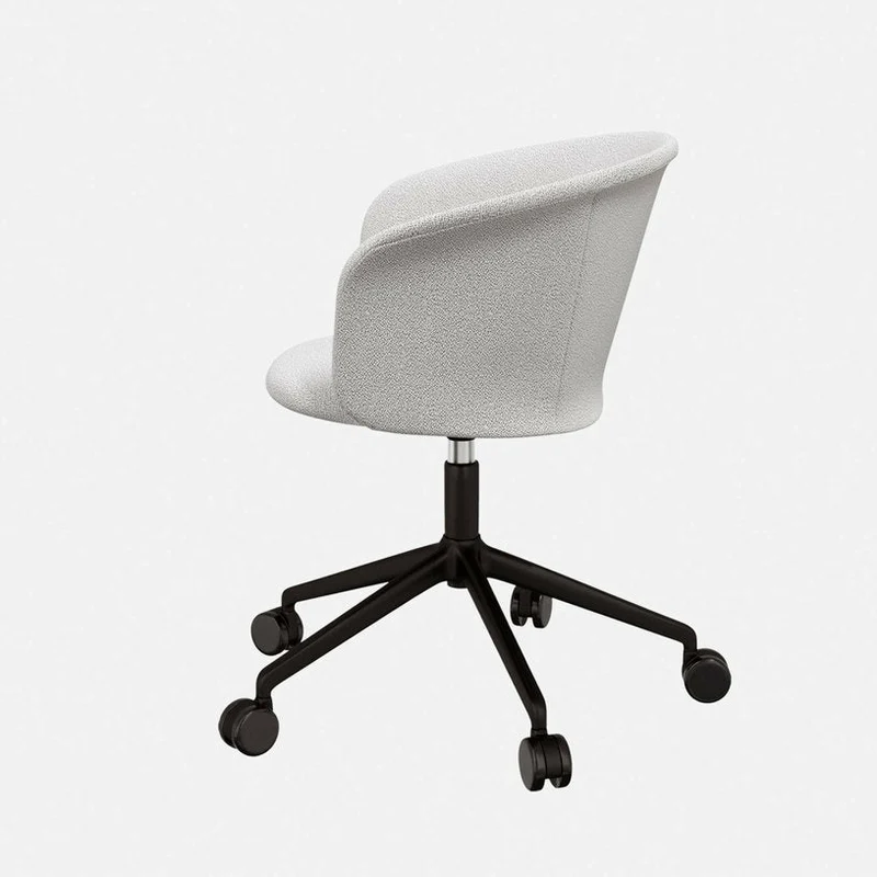 Fauteuil Porcelain et piètement noir à roulettes Kendo - Hem