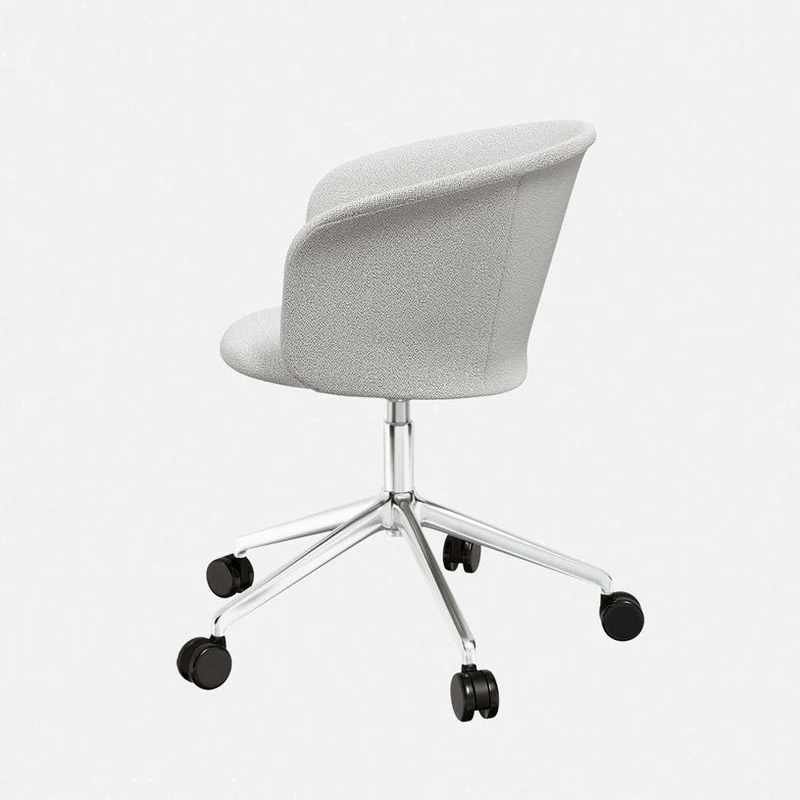 Fauteuil Porcelain et piètement argenté à roulettes Kendo - Hem