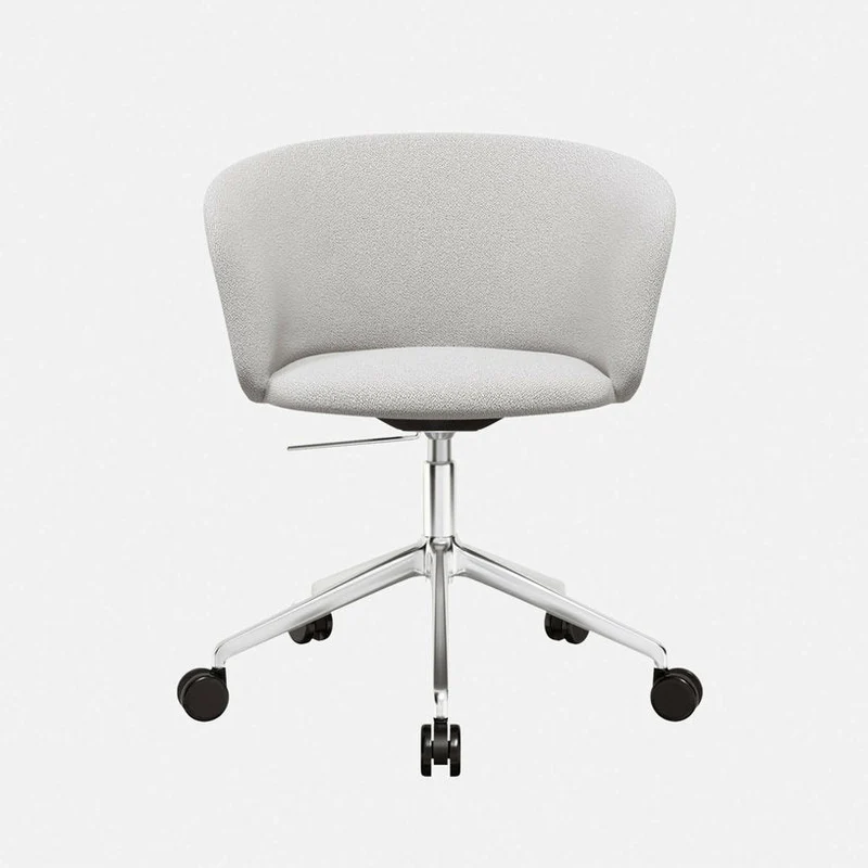 Fauteuil Porcelain et piètement argenté à roulettes Kendo - Hem