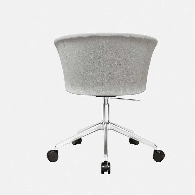 Fauteuil Porcelain et piètement argenté à roulettes Kendo - Hem
