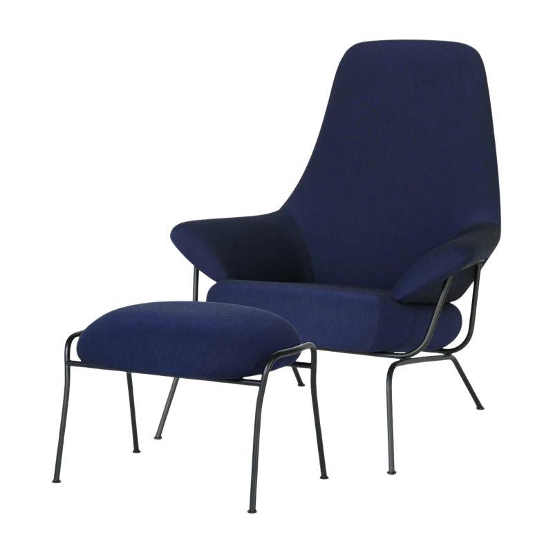 Fauteuil en tissu et repose-pieds Ink Hai - Hem