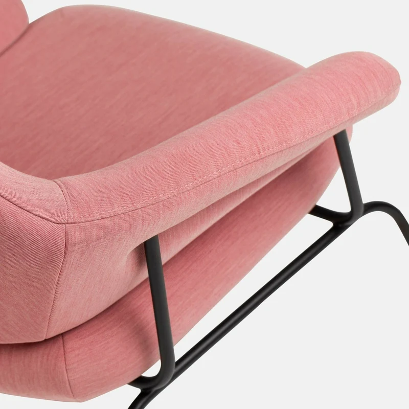 Fauteuil en tissu et repose-pieds Pink Hai - Hem
