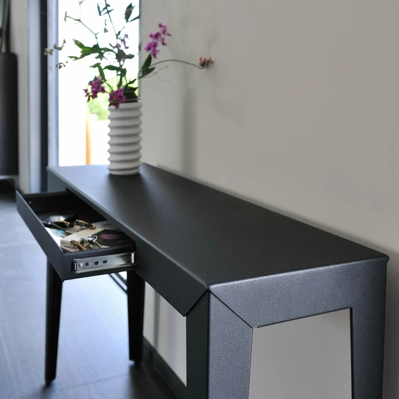 Console à tiroir safran finition mate 103 cm Zef - Matière Grise