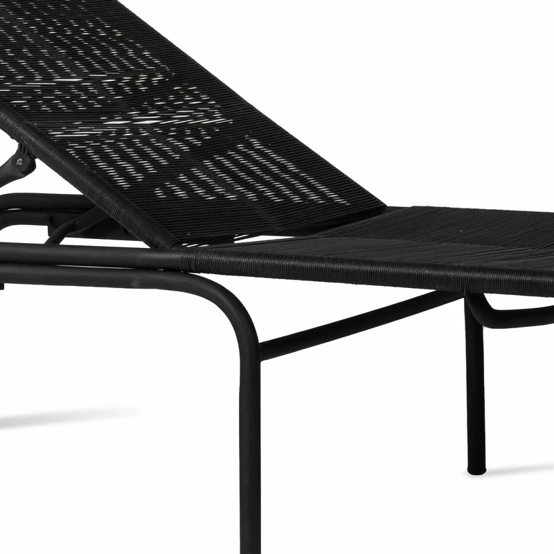 Chaise longue noir fibre polyéthylène Loop - Vincent Sheppard
