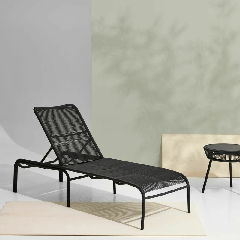 Chaise longue noir fibre polyéthylène Loop - Vincent Sheppard