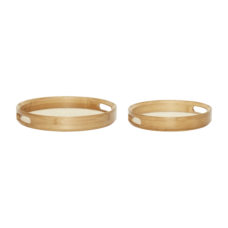 2 plateaux ronds en bambou - Hübsch