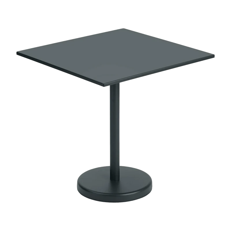 Table carrée d'extérieur en acier noir 70 x 70 x 73 cm Linear - Muuto