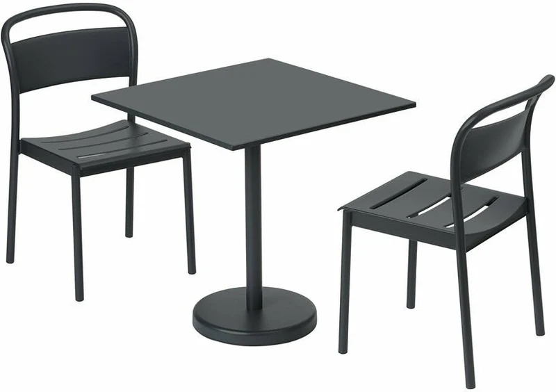 Table carrée d'extérieur en acier noir 70 x 70 x 73 cm Linear - Muuto