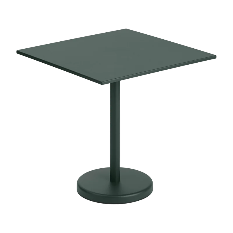 Table carrée d'extérieur en acier vert foncé 70 x 70 x 73 cm Linear - Muuto