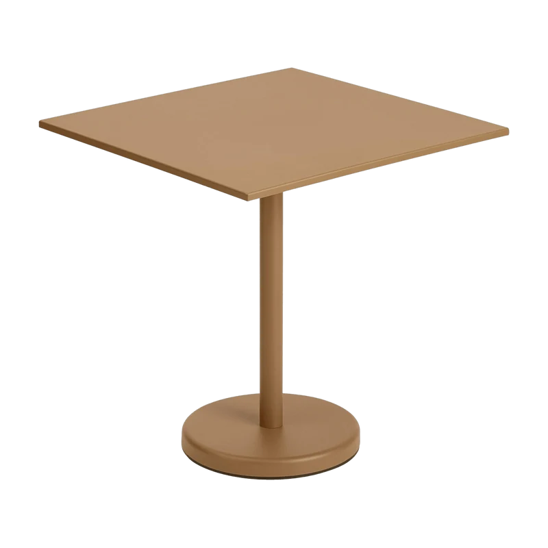 Table carrée d'extérieur en acier orange 70 x 70 x 73 cm Linear - Muuto