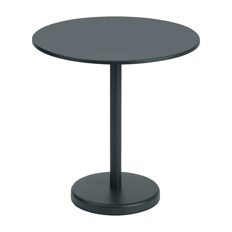 Table ronde d'extérieur en acier noir 70 x 73 cm Linear - Muuto