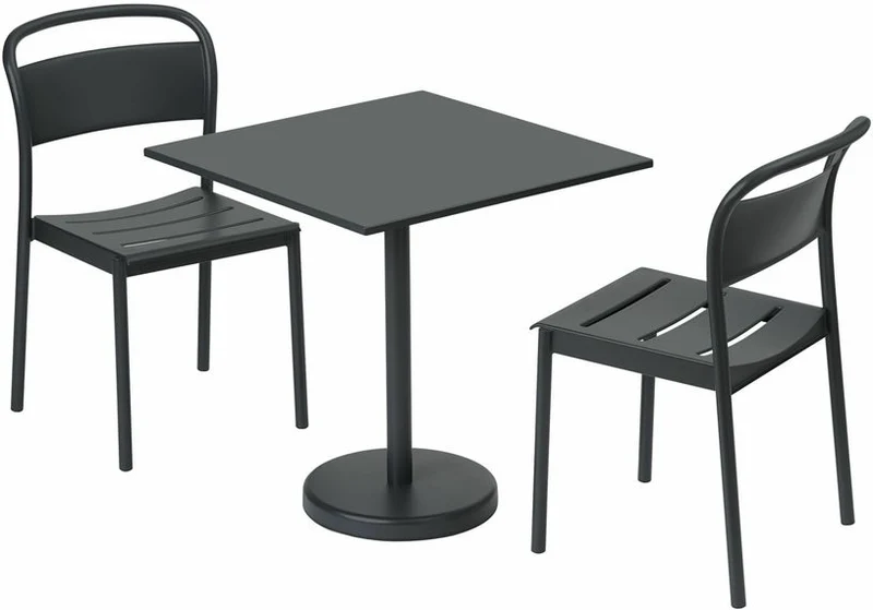 Chaise d'extérieur en acier noir Linear - Muuto