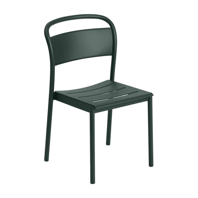 Chaise d'extérieur en acier vert foncé Linear - Muuto