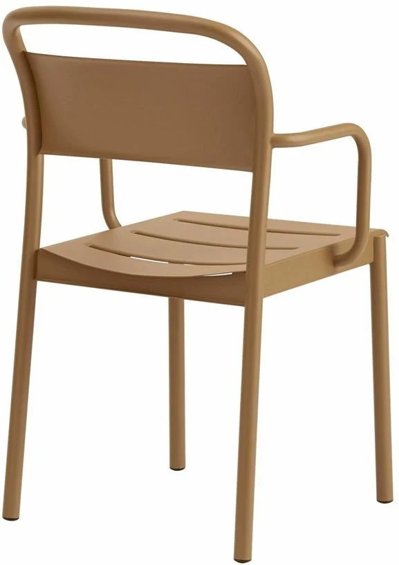 Chaise d'extérieur avec accoudoirs en acier orange Linear - Muuto