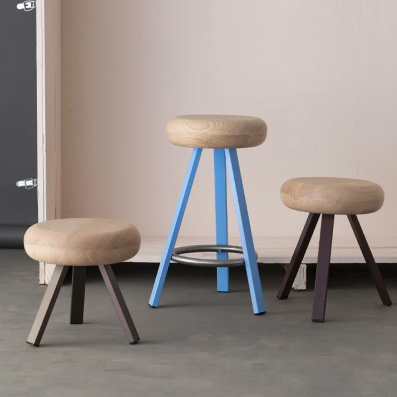 Tabouret haut en chêne et acier anthracite 65 cm Smack - Matière Grise