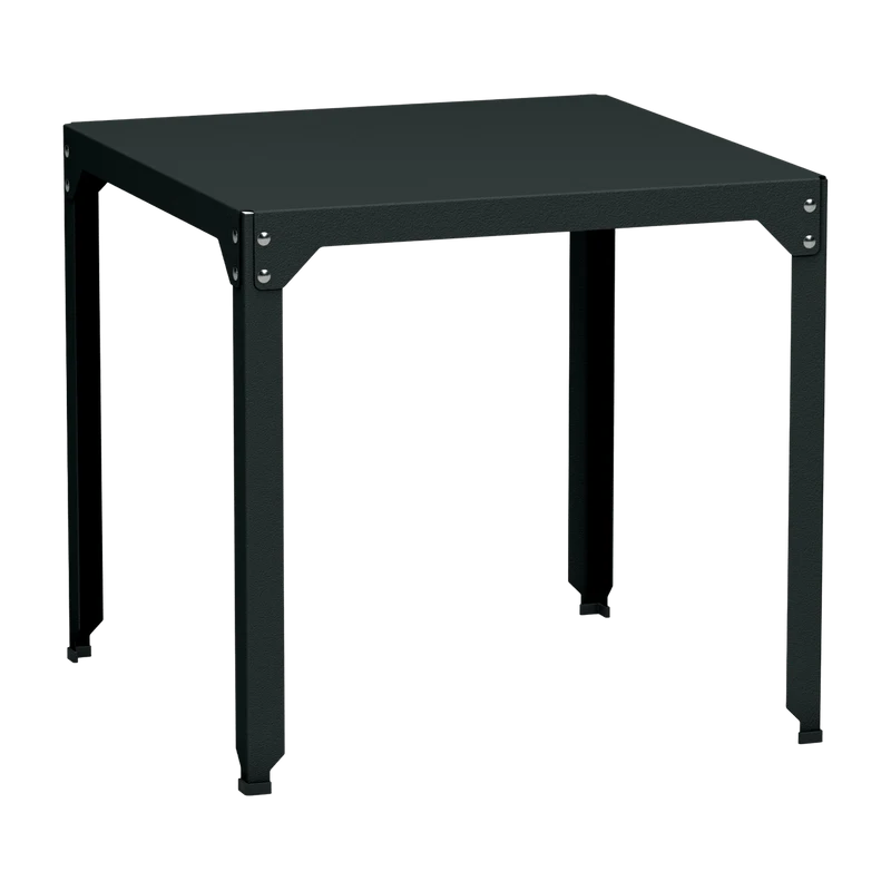 Table carrée en acier matifié anthracite 79 cm Hegoa - Matière Grise