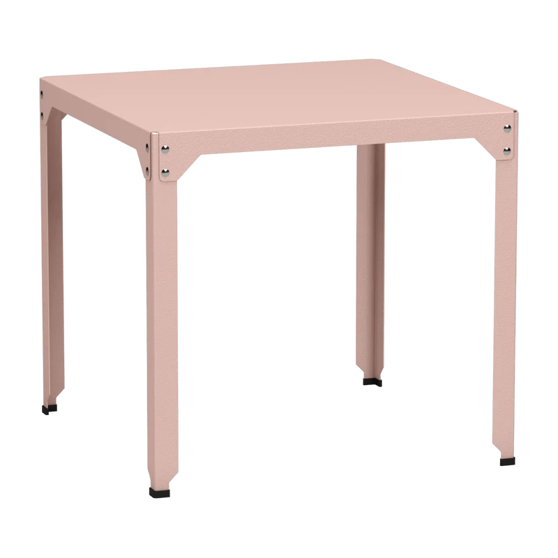Table carrée en acier mat baby pink 79 cm Hegoa - Matière Grise