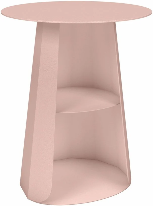 Table carrée en acier mat baby pink 79 cm Hegoa - Matière Grise