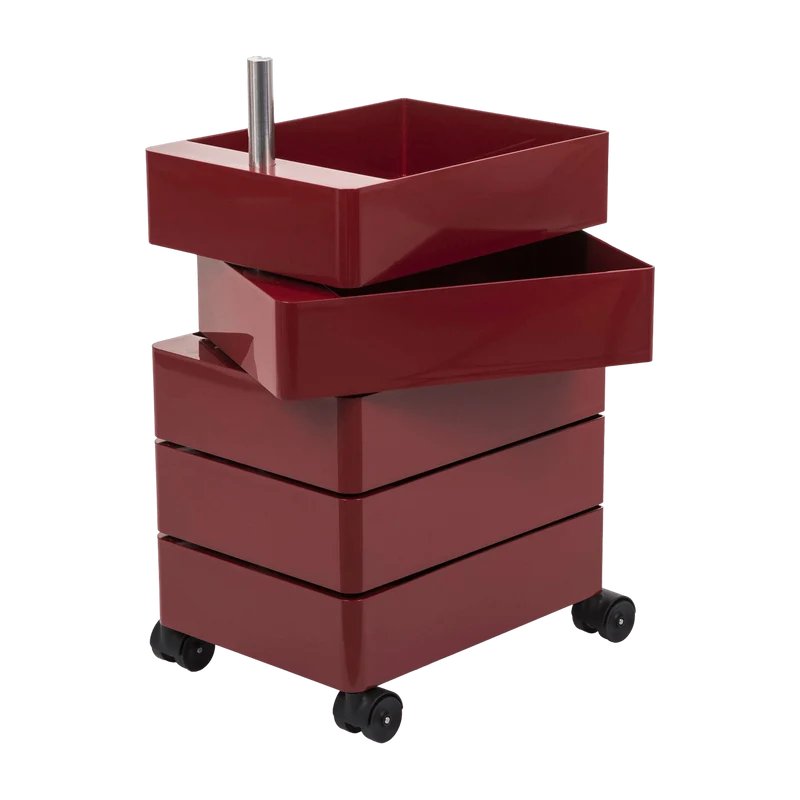Caisson sur roulettes 5 tiroirs bordeaux 360° Container - Magis