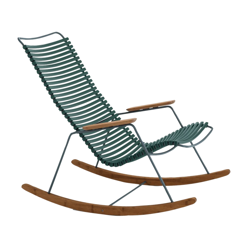 Chaise berçante en métal et plastique vert sapin CLICK - Houe