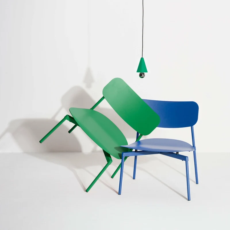 Fauteuil de jardin en métal bleu Fromme - Petite friture