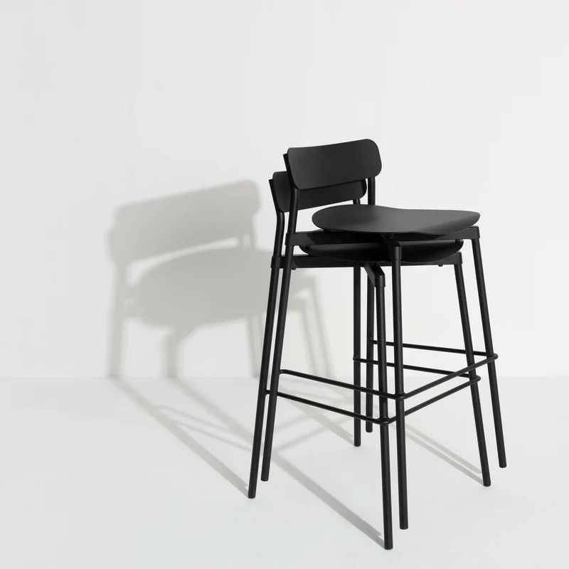 Chaise de bar outdoor noire 75 cm Fromme - Petite friture