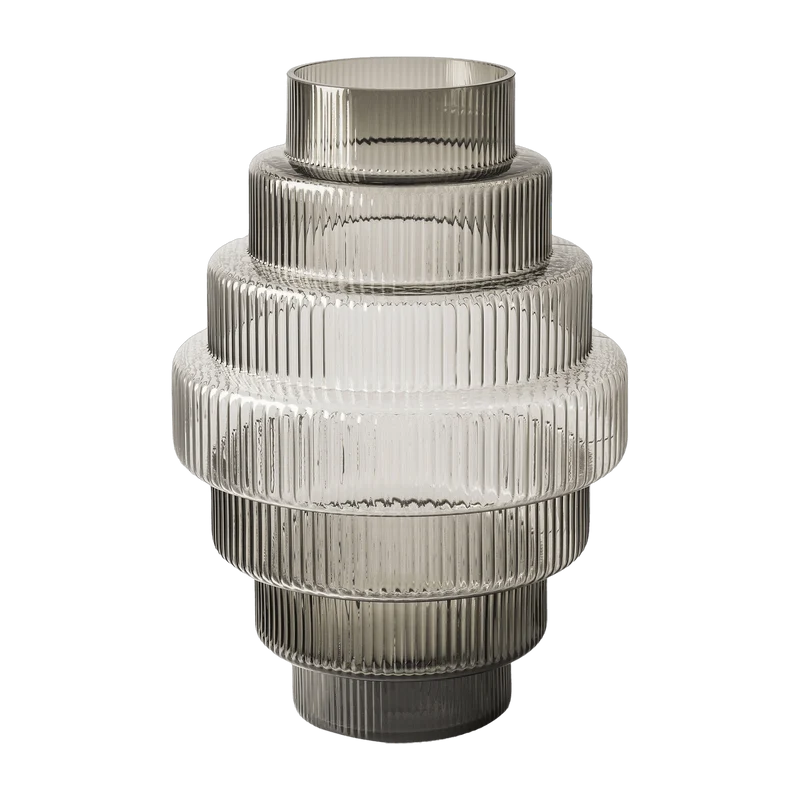 Grand vase en verre gris Steps - Pols Potten