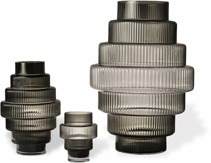 Grand vase en verre gris Steps - Pols Potten