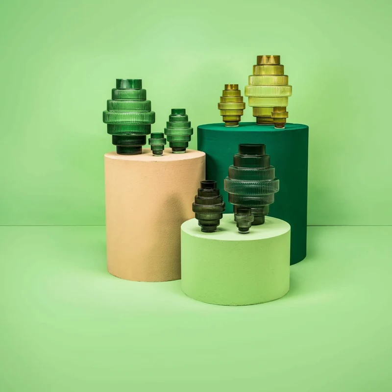 Grand vase en verre gris Steps - Pols Potten