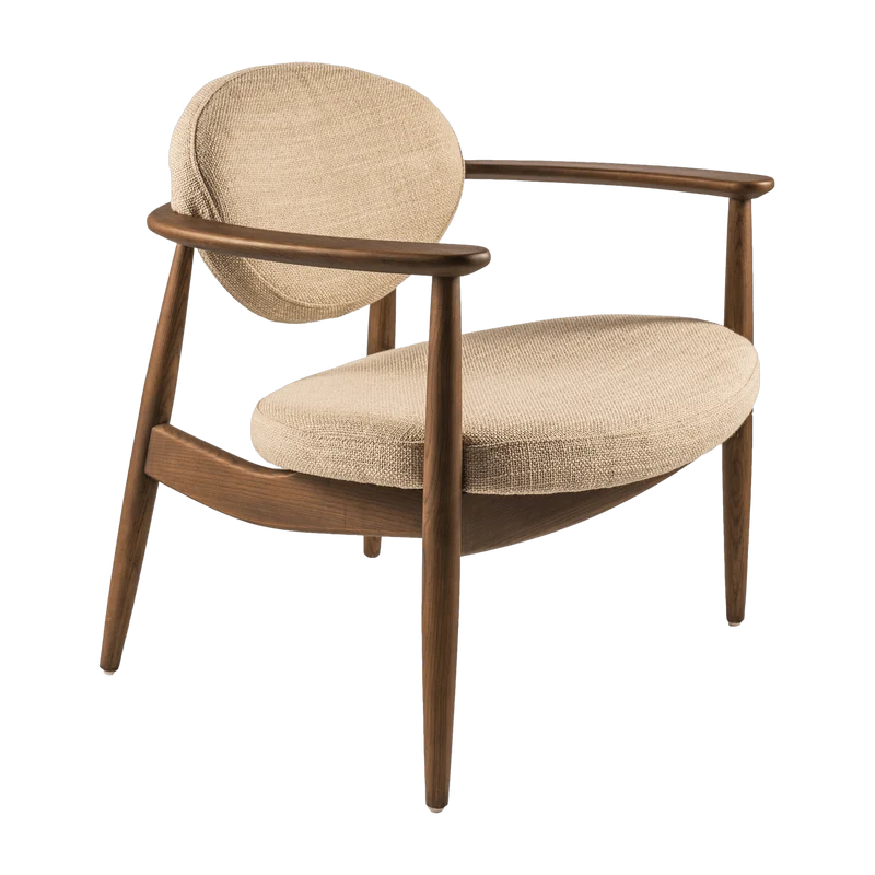 Fauteuil en frêne et tissu beige Roundy - Pols Potten