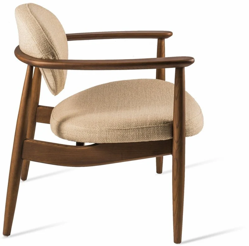 Fauteuil en frêne et tissu beige Roundy - Pols Potten