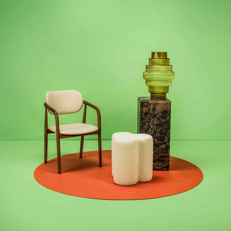 Tabouret trèfle en tissu écru Clover - Pols Potten